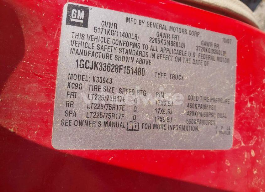 Photo 8 of 2008 Chevrolet Silverado 3500HD LT1 (VIN 1GCJK33628F151480)