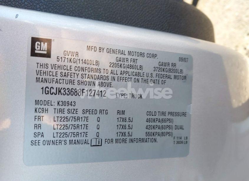 Photo 8 of 2008 Chevrolet Silverado 3500HD LTZ (VIN 1GCJK33688F127412)