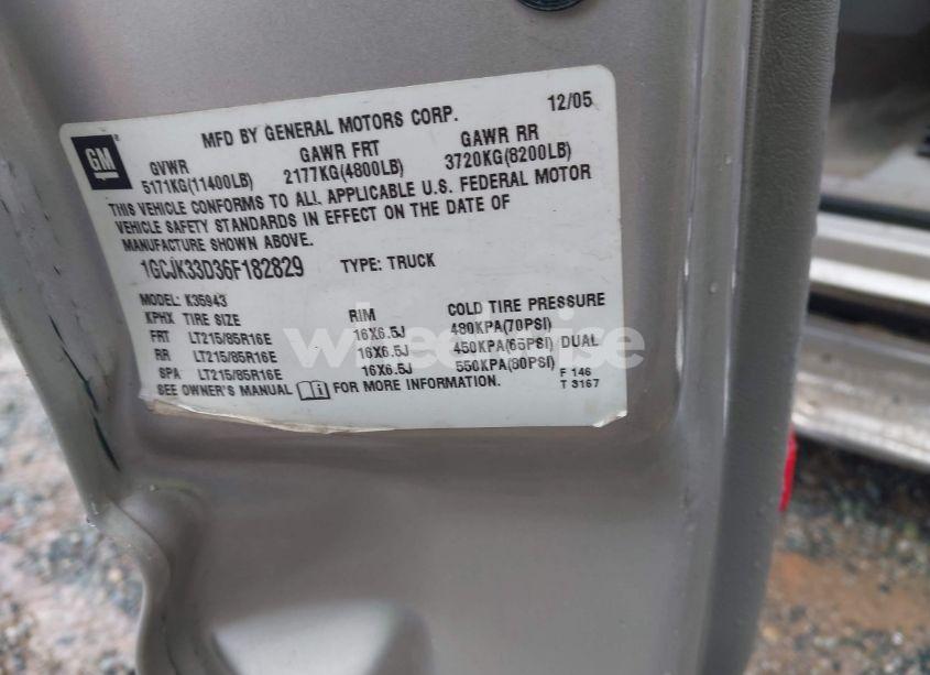 Photo 9 of 2006 Chevrolet Silverado 3500 LT3 (VIN 1GCJK33D36F182829)