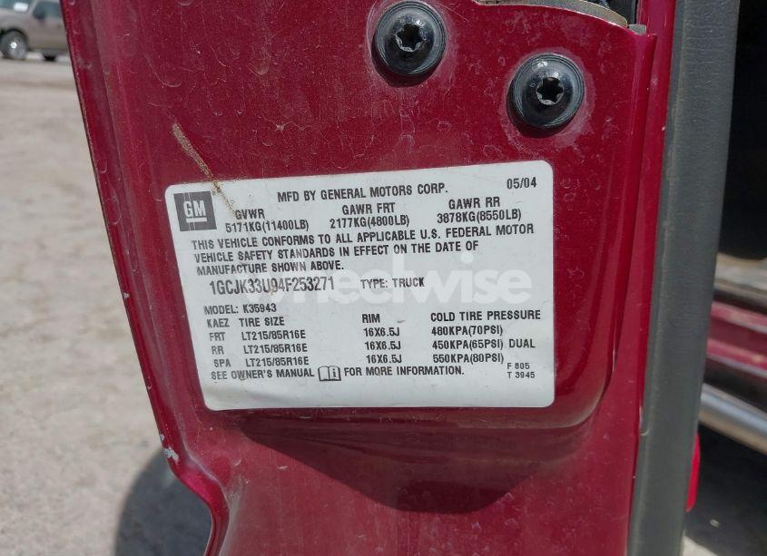 Photo 9 of 2004 Chevrolet Silverado 3500 LS (VIN 1GCJK33U94F253271)