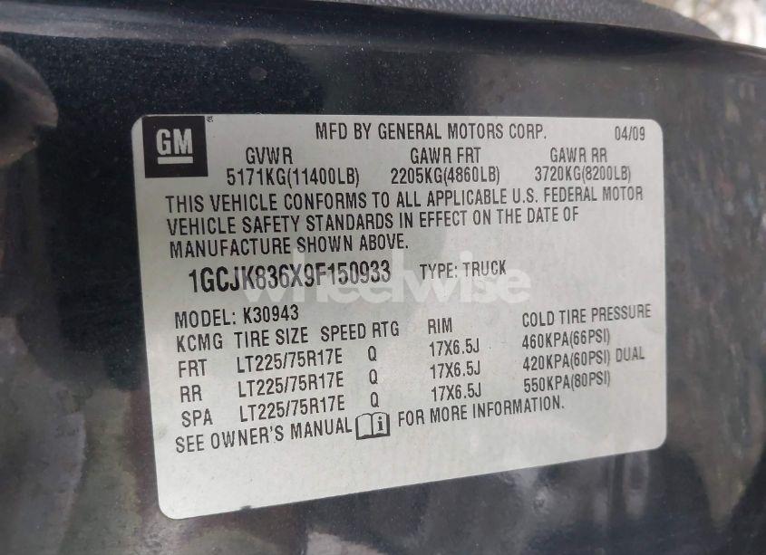 Photo 8 of 2009 Chevrolet Silverado 3500HD LT (VIN 1GCJK836X9F150933)