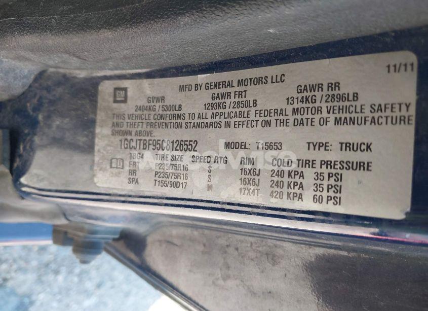 Photo 9 of 2012 Chevrolet Colorado WORK TRUCK (VIN 1GCJTBF95C8126552)