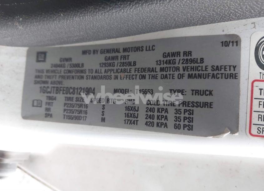 Photo 9 of 2012 Chevrolet Colorado WORK TRUCK (VIN 1GCJTBFE0C8121904)