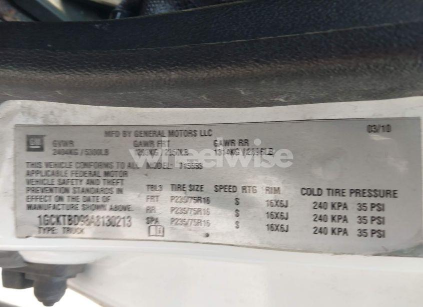 Photo 9 of 2010 Chevrolet Colorado WORK TRUCK (VIN 1GCKTBD98A8130213)