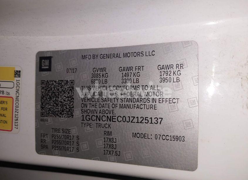 Photo 9 of 2018 Chevrolet Silverado 1500 WT (VIN 1GCNCNEC0JZ125137)