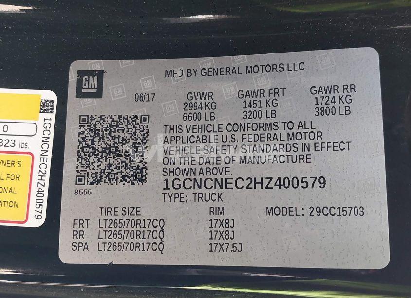 Photo 9 of 2017 Chevrolet Silverado 1500 LS (VIN 1GCNCNEC2HZ400579)