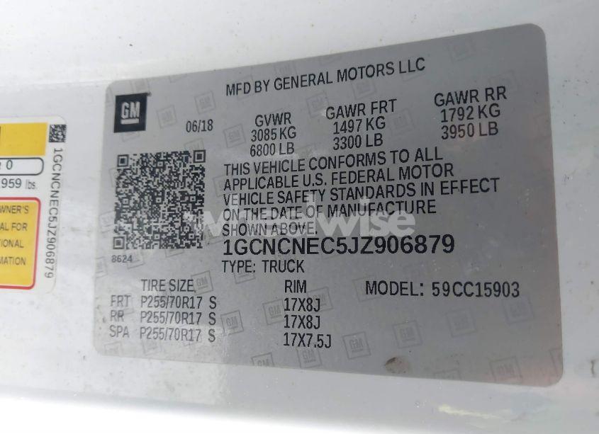 Photo 9 of 2018 Chevrolet Silverado 1500 WT (VIN 1GCNCNEC5JZ906879)