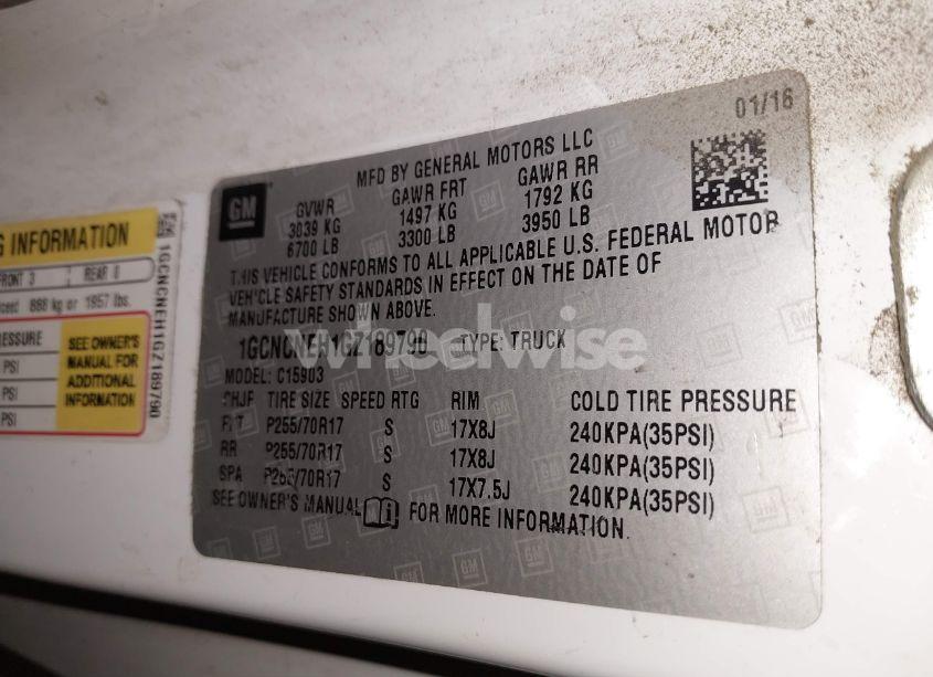 Photo 9 of 2016 Chevrolet Silverado 1500 WT (VIN 1GCNCNEH1GZ189790)