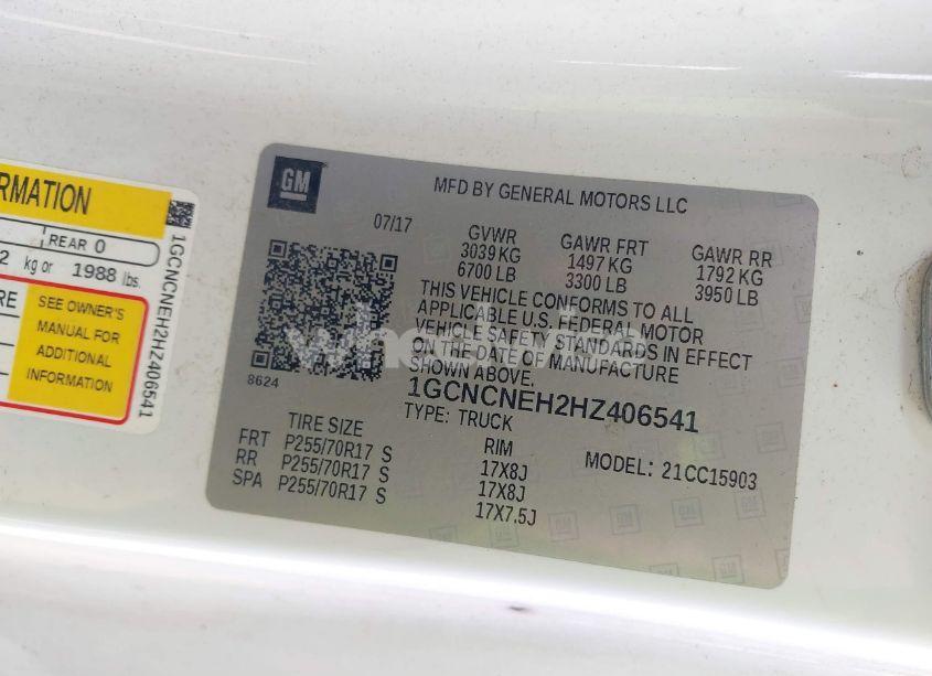 Photo 9 of 2017 Chevrolet Silverado 1500 WT (VIN 1GCNCNEH2HZ406541)