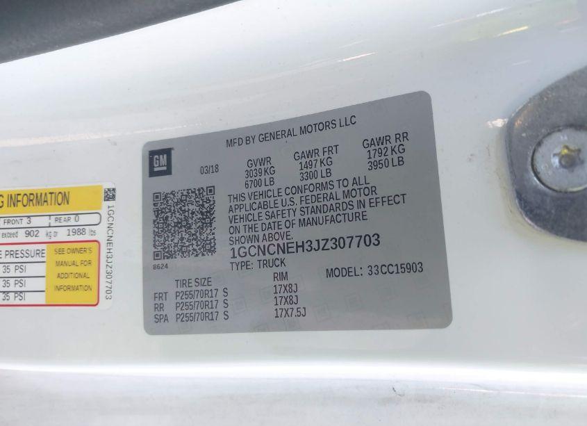 Photo 9 of 2018 Chevrolet Silverado 1500 WORK TRUCK (VIN 1GCNCNEH3JZ307703)