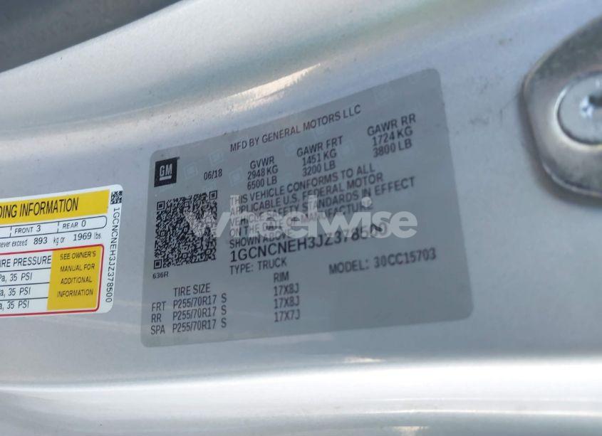 Photo 9 of 2018 Chevrolet Silverado 1500 WT (VIN 1GCNCNEH3JZ378500)