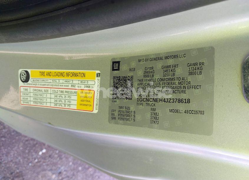 Photo 9 of 2018 Chevrolet Silverado 1500 WT (VIN 1GCNCNEH4JZ378618)