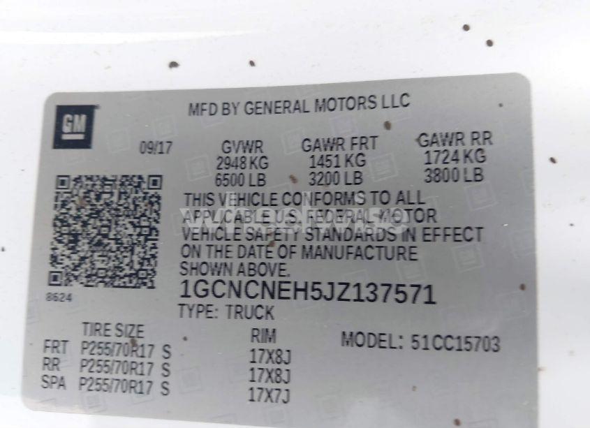 Photo 9 of 2018 Chevrolet Silverado 1500 WT (VIN 1GCNCNEH5JZ137571)