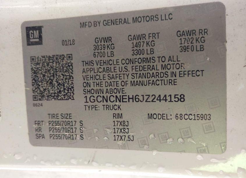 Photo 9 of 2018 Chevrolet Silverado 1500 WORK TRUCK (VIN 1GCNCNEH6JZ244158)