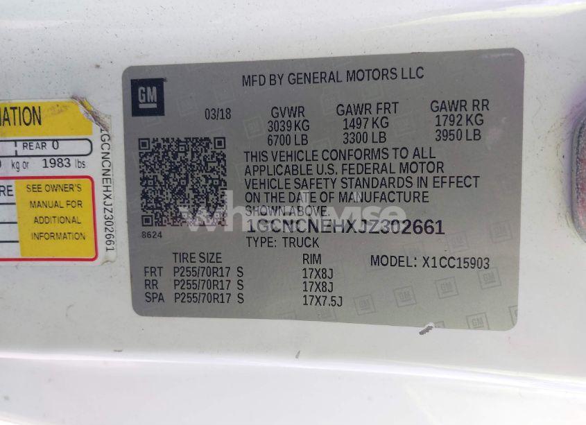 Photo 9 of 2018 Chevrolet Silverado 1500 WT (VIN 1GCNCNEHXJZ302661)