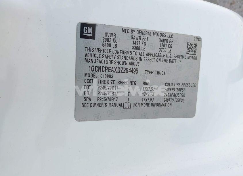 Photo 9 of 2013 Chevrolet Silverado 1500 WORK TRUCK (VIN 1GCNCPEAXDZ264495)