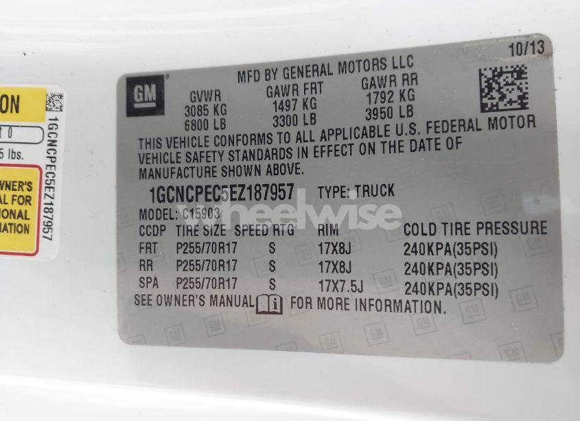 Photo 9 of 2014 Chevrolet Silverado 1500 WORK TRUCK 1WT (VIN 1GCNCPEC5EZ187957)