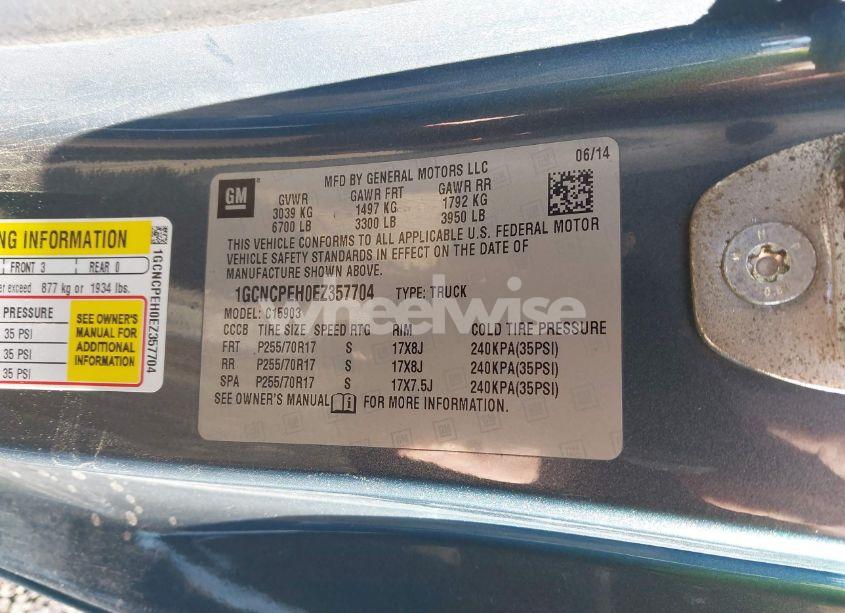 Photo 9 of 2014 Chevrolet Silverado 1500 WORK TRUCK 1WT (VIN 1GCNCPEH0EZ357704)