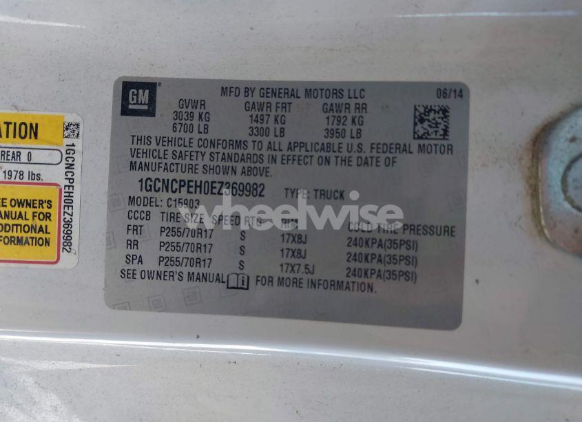 Photo 9 of 2014 Chevrolet Silverado 1500 WORK TRUCK 1WT (VIN 1GCNCPEH0EZ369982)