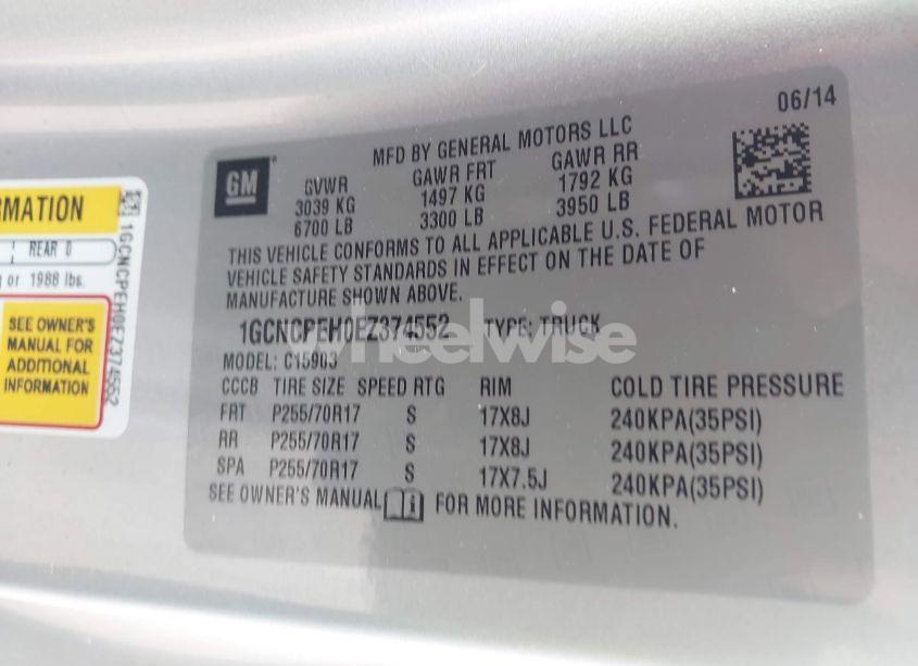 Photo 9 of 2014 Chevrolet Silverado 1500 WORK TRUCK 1WT (VIN 1GCNCPEH0EZ374552)