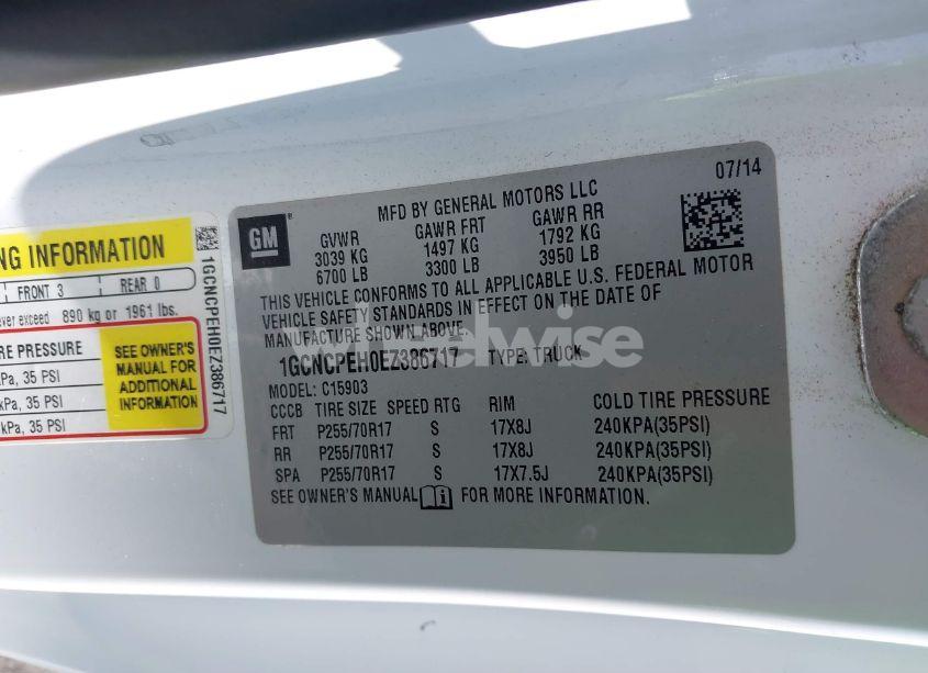 Photo 9 of 2014 Chevrolet Silverado 1500 WORK TRUCK 1WT (VIN 1GCNCPEH0EZ386717)