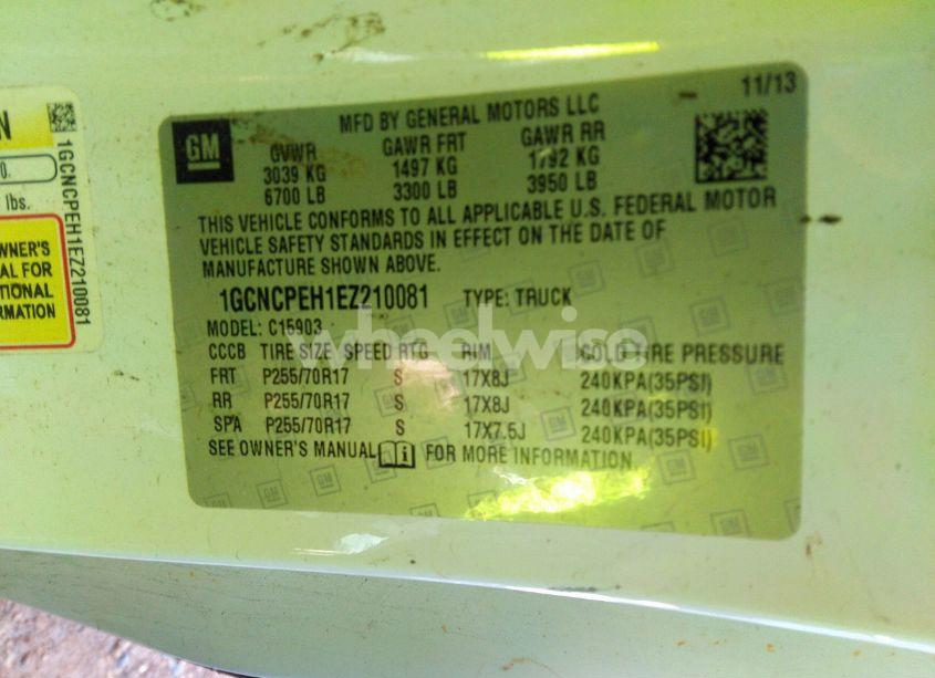 Photo 9 of 2014 Chevrolet Silverado 1500 WORK TRUCK 1WT (VIN 1GCNCPEH1EZ210081)