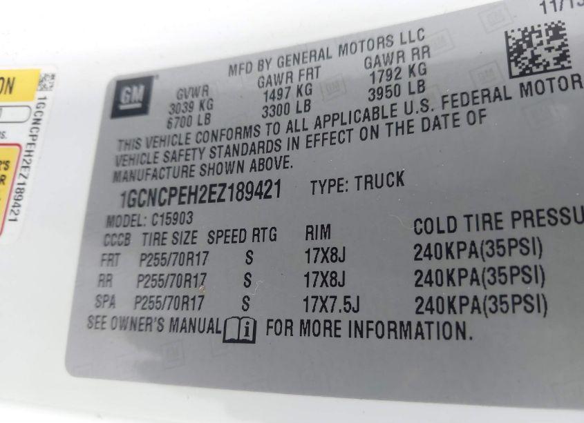 Photo 9 of 2014 Chevrolet Silverado 1500 WORK TRUCK 1WT (VIN 1GCNCPEH2EZ189421)