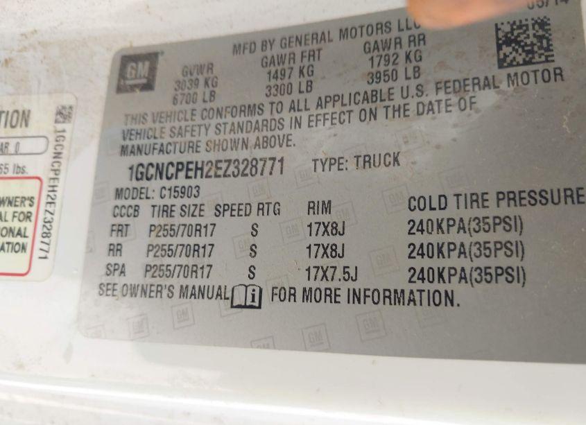 Photo 9 of 2014 Chevrolet Silverado 1500 WORK TRUCK 1WT (VIN 1GCNCPEH2EZ328771)