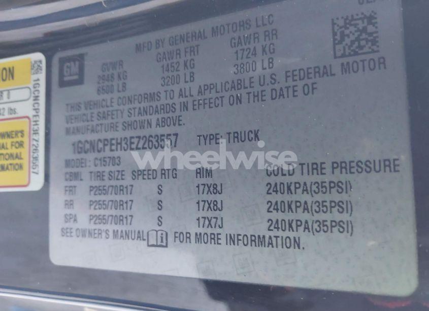 Photo 9 of 2014 Chevrolet Silverado 1500 WORK TRUCK 2WT (VIN 1GCNCPEH3EZ263557)