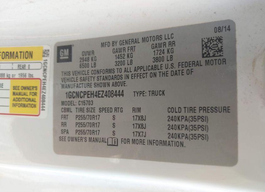 Photo 9 of 2014 Chevrolet Silverado 1500 WORK TRUCK 1WT (VIN 1GCNCPEH4EZ408444)