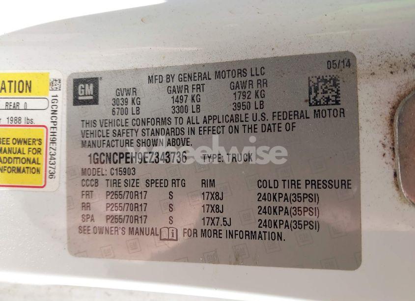 Photo 9 of 2014 Chevrolet Silverado 1500 WORK TRUCK 1WT (VIN 1GCNCPEH9EZ343736)