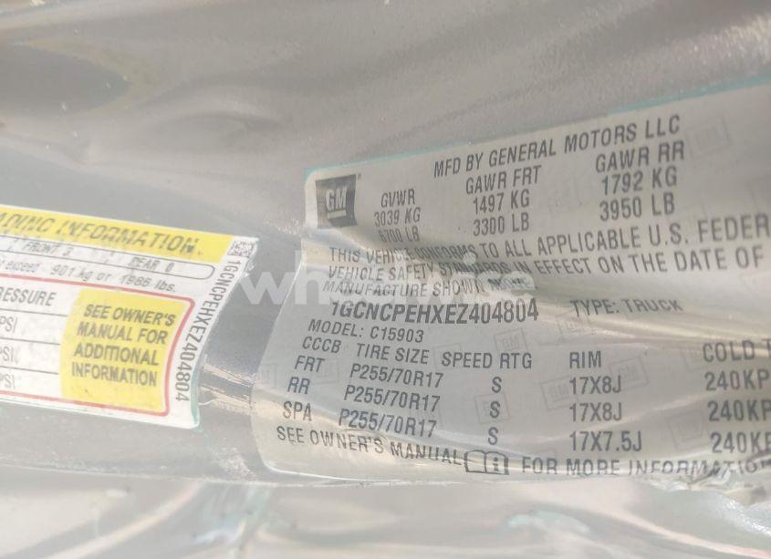 Photo 9 of 2014 Chevrolet Silverado 1500 WORK TRUCK 1WT (VIN 1GCNCPEHXEZ404804)