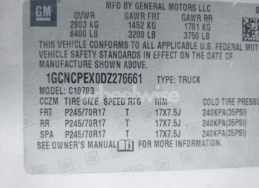 Photo 9 of 2013 Chevrolet Silverado 1500 WORK TRUCK (VIN 1GCNCPEX0DZ276661)