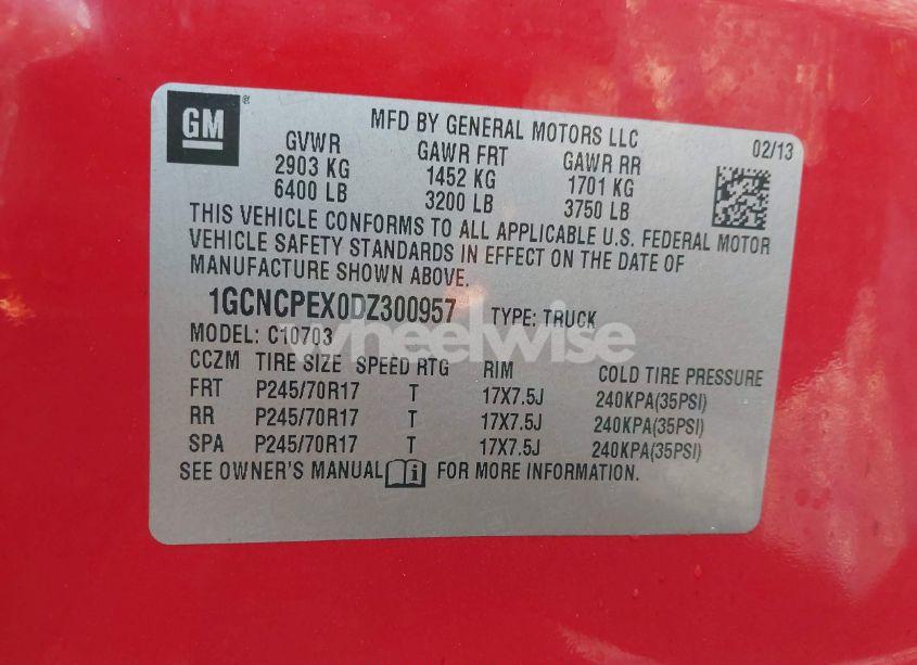 Photo 9 of 2013 Chevrolet Silverado 1500 WORK TRUCK (VIN 1GCNCPEX0DZ300957)