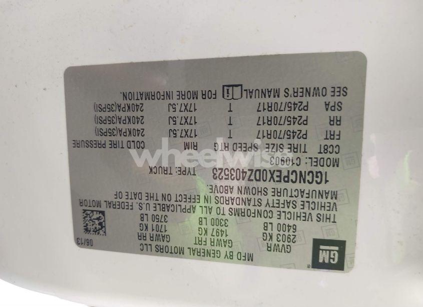 Photo 9 of 2013 Chevrolet Silverado 1500 WORK TRUCK (VIN 1GCNCPEX0DZ403523)