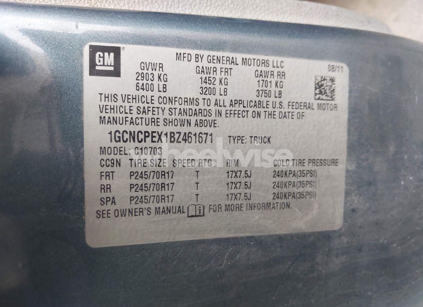 Photo 9 of 2011 Chevrolet Silverado 1500 WORK TRUCK (VIN 1GCNCPEX1BZ461671)