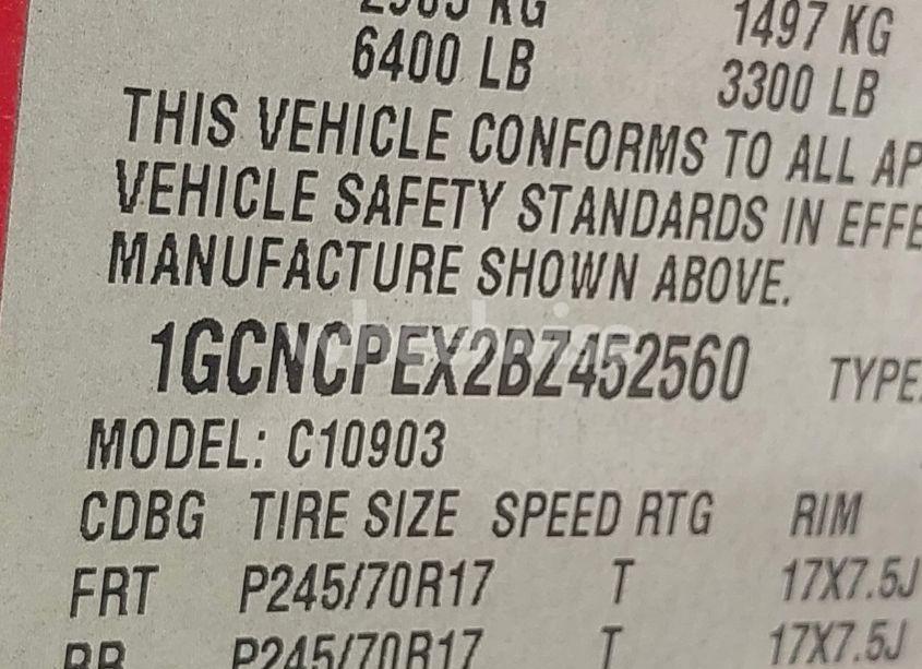 Photo 9 of 2011 Chevrolet Silverado 1500 WORK TRUCK (VIN 1GCNCPEX2BZ452560)