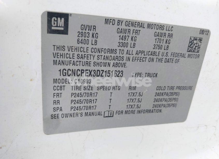 Photo 9 of 2013 Chevrolet Silverado 1500 WORK TRUCK (VIN 1GCNCPEX3DZ151623)