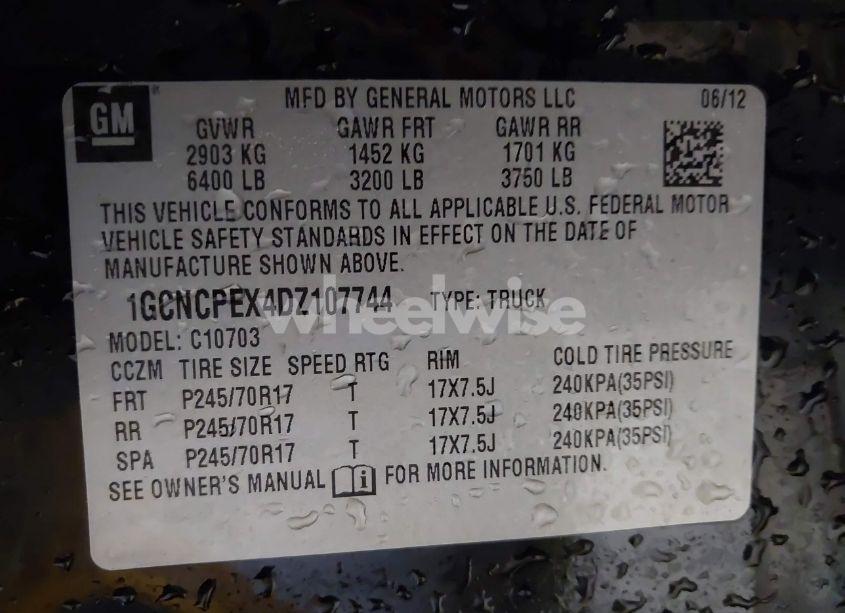 Photo 9 of 2013 Chevrolet Silverado 1500 WORK TRUCK (VIN 1GCNCPEX4DZ107744)