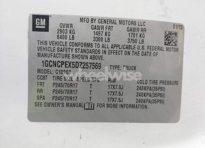 Photo 9 of 2013 Chevrolet Silverado 1500 WORK TRUCK (VIN 1GCNCPEX5DZ257569)