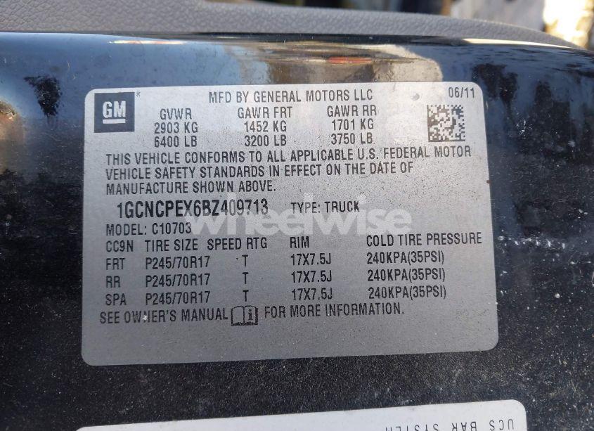 Photo 9 of 2011 Chevrolet Silverado 1500 WORK TRUCK (VIN 1GCNCPEX6BZ409713)