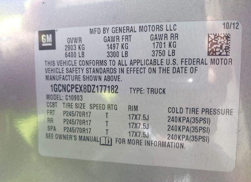 Photo 9 of 2013 Chevrolet Silverado 1500 WORK TRUCK (VIN 1GCNCPEX8DZ177182)