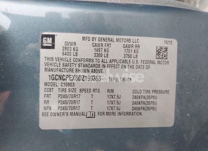 Photo 9 of 2013 Chevrolet Silverado 1500 WORK TRUCK (VIN 1GCNCPEX8DZ190353)