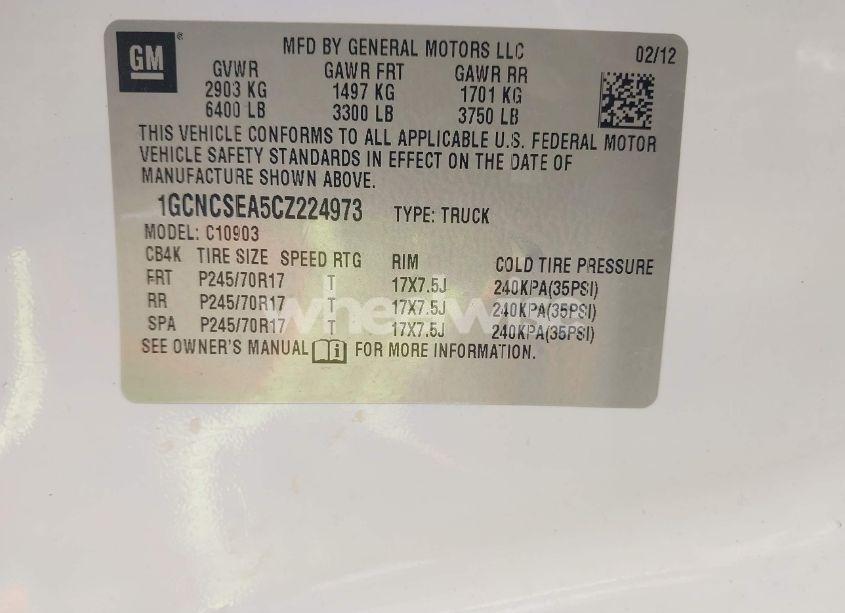 Photo 9 of 2012 Chevrolet Silverado 1500 LT (VIN 1GCNCSEA5CZ224973)