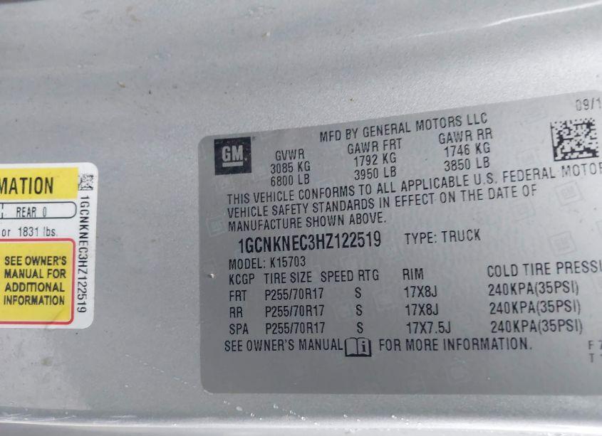 Photo 9 of 2017 Chevrolet Silverado 1500 LS (VIN 1GCNKNEC3HZ122519)