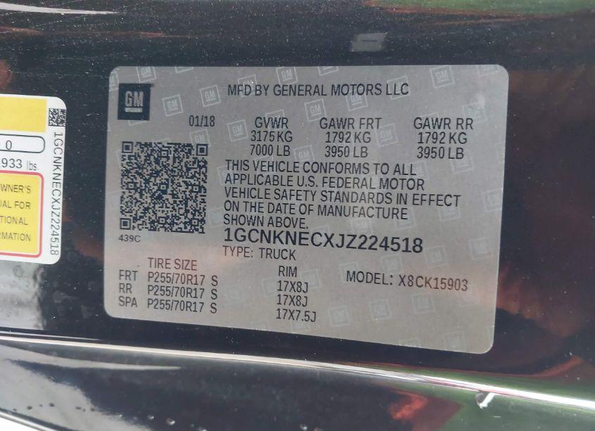 Photo 9 of 2018 Chevrolet Silverado 1500 WT (VIN 1GCNKNECXJZ224518)
