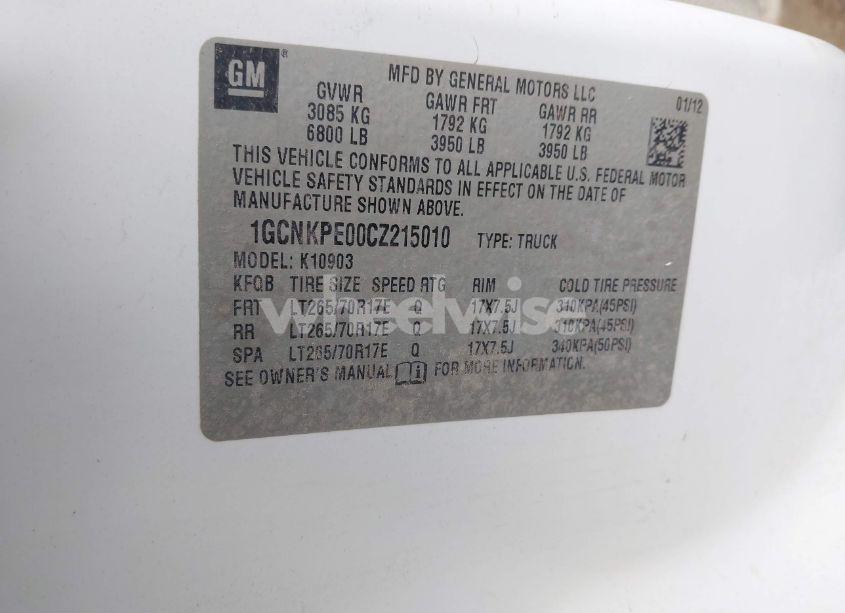 Photo 9 of 2012 Chevrolet Silverado 1500 WORK TRUCK (VIN 1GCNKPE00CZ215010)