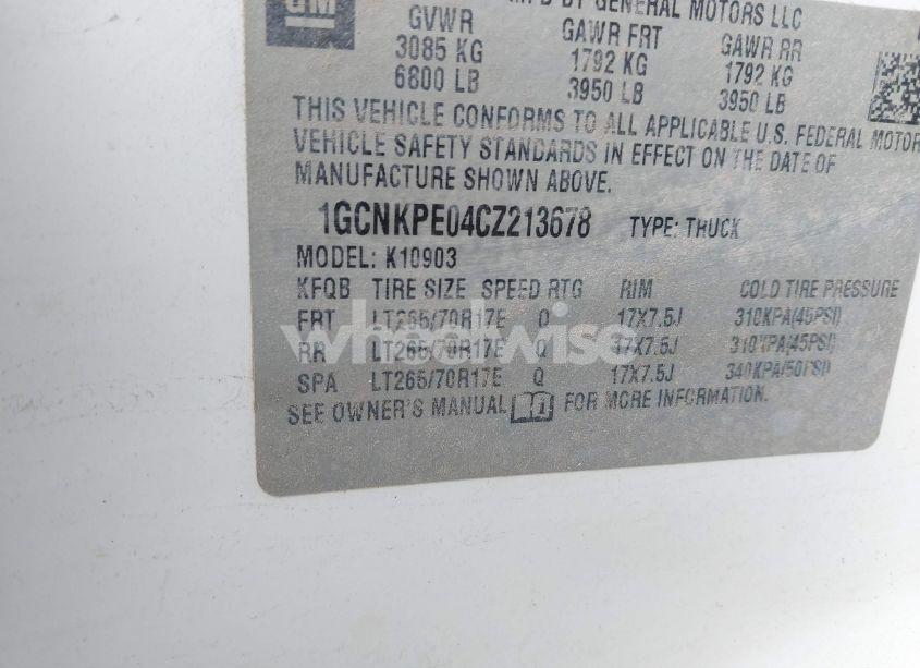 Photo 9 of 2012 Chevrolet Silverado 1500 WORK TRUCK (VIN 1GCNKPE04CZ213678)