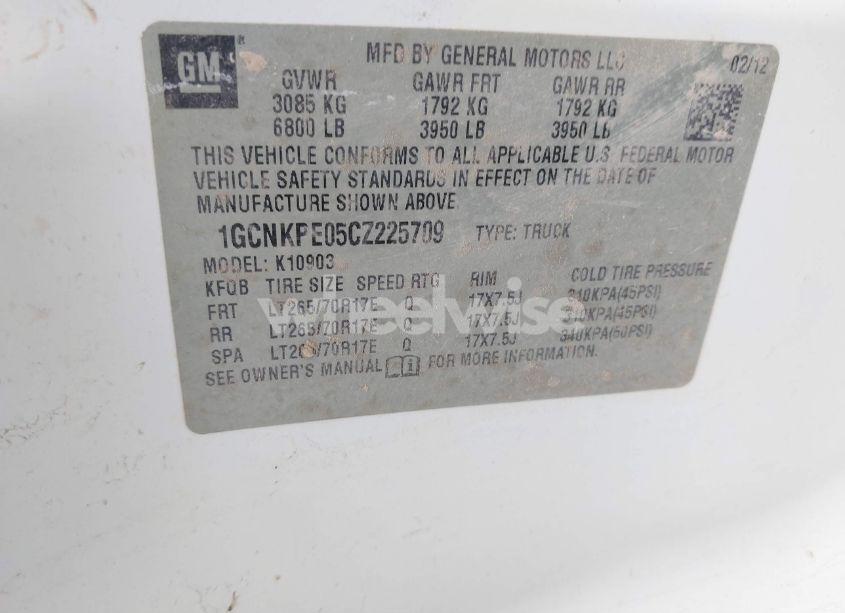 Photo 9 of 2012 Chevrolet Silverado 1500 WORK TRUCK (VIN 1GCNKPE05CZ225709)