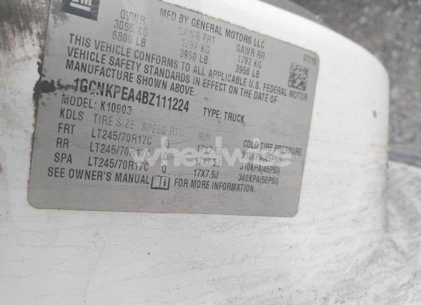 Photo 9 of 2011 Chevrolet Silverado 1500 WORK TRUCK (VIN 1GCNKPEA4BZ111224)